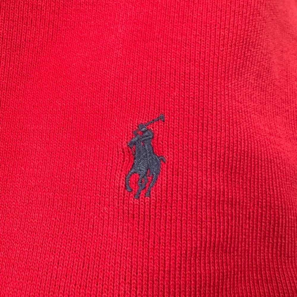 Polo Ralph Lauren Men's XXL Quart Zip Red Pullover Sweater 100% Cotton